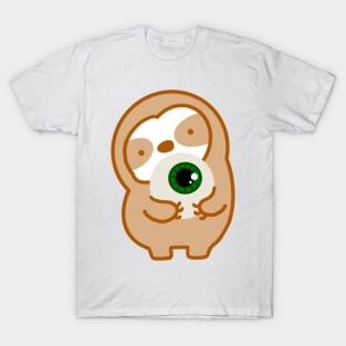 Cute Halloween Green Eyeball Sloth T-Shirt